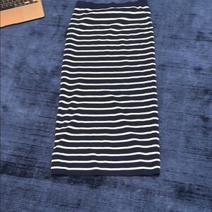 Navy and White Striped Women's Skirt